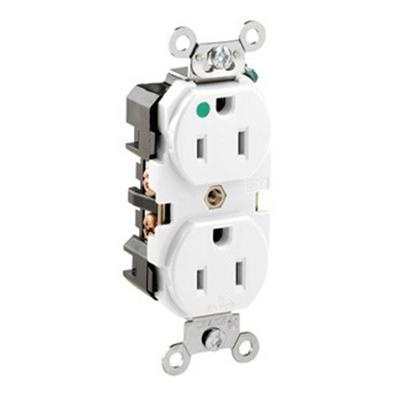 P115931.jpg Leviton 8200-HW Hospital Grade Heavy-Duty Smooth Face Slim Impact-Resistant Straight Blade Duplex Receptacle 15-Amp 125-Volt NEMA 5-20R White