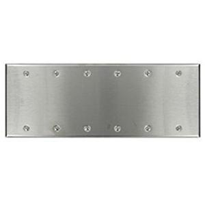Mulberry 97156 430 Stainless Steel Box Mount Standard Size 6-Gang Blank Wallplate