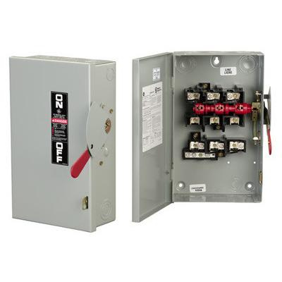 GE Industrial TGN3322 3-Wire 3-Pole Non-Fusible General-Duty Safety Switch 240-Volt AC 60-Amp NEMA 1 Spec-Setter