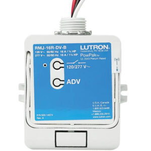 Lutron RMJ-16R-DV-B Junction Box Mount Relay Module With Soft Switch 120/277-Volt AC 16-Amp PowPak&reg;