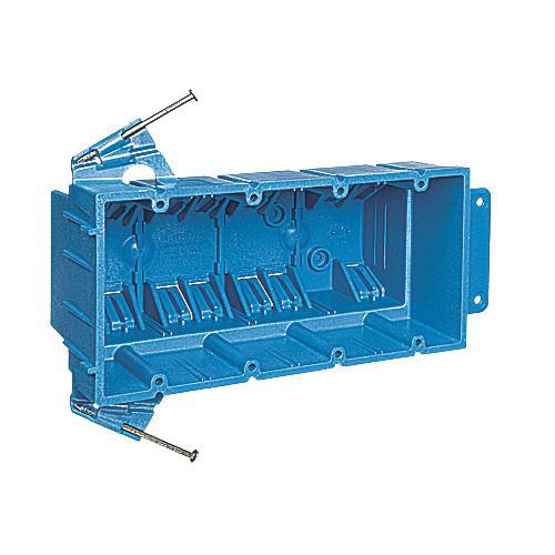 Thomas & Betts BH464A PVC 4-Gang Outlet Box 7.460-Inch x 3.530-Inch x 3.180-Inch 64-Cubic-Inch Carlon&reg; SuperBlue