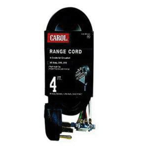 P11652.jpg Carol 00604.63.01 Stranded Bare Copper SRDT Range Cord 6/2-8/2 4-ft Black