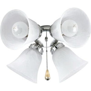 Progress Lighting P2610-09 Ceiling Fan Light Kit 4-Lamp 240-Watt Brushed Nickel AirPro