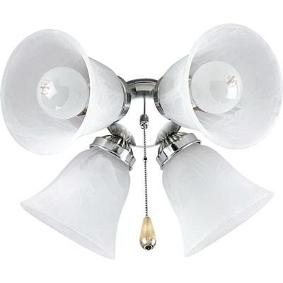 Progress Lighting P2610-09 Ceiling Fan Light Kit 4-Lamp 240-Watt Brushed Nickel AirPro