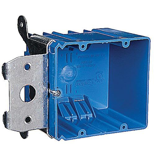 Thomas & Betts B234ADJ PVC 2-Gang Non-Metallic New Work Outlet Box 4-Inch x 3-5/8-Inch x 3-Inch 34-Cubic-Inch Carlon&reg;