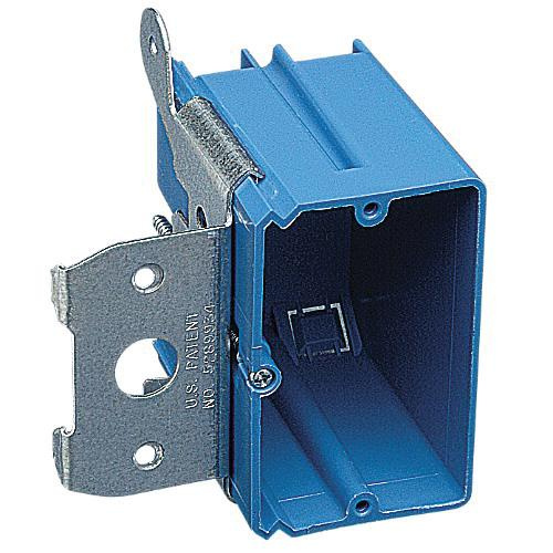 Thomas & Betts B121ADJ PVC 1-Gang Non-Metallic New Work Outlet Box 3.65-Inch x 2.25-Inch x 3.32-Inch 21-Cubic-Inch Carlon&reg;