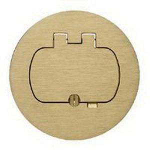 Thomas & Betts E97BR Light Lacquer Brass One Door Floor Box Cover 5.50-Inch x 0.29-Inch Thickness Carlon&reg;