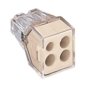 Wago 773-124 4-Port Push-In Wire Connector 18-12-AWG Light Gray/Transparent Wall-Nuts&reg; Push Wire&reg;