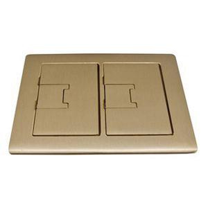 Thomas & Betts E9762BR Light Lacquer Brass 2-Gang Floor Box Cover 7.13-Inch x 8.25-Inch Carlon&reg;