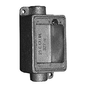 P118733.jpg Crouse-Hinds FDCM2 Zinc Electroplated Malleable Iron 1-Gang Deep FDC Device Box (2) 3/4-Inch Hub 2.87-Inch x 6.10-Inch x 2.88-Inch Condulet®