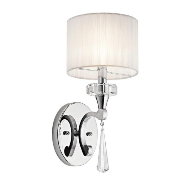 Kichler 42634CH 1-Light Wall Sconce 60-Watt 120-Volt Chrome Parker Point