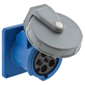 Hubbell-Wiring HBL5100R9W Industrial Grade Polarized Watertight Pin And Sleeve Receptacle 4-Pole 5-Wire 100-Amp 120/208-Volt AC 3-Phase