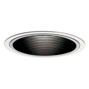 Lightolier 1176 6-3/4-Inch Down Light Trim Round Black Baffle White Flange LyteCaster