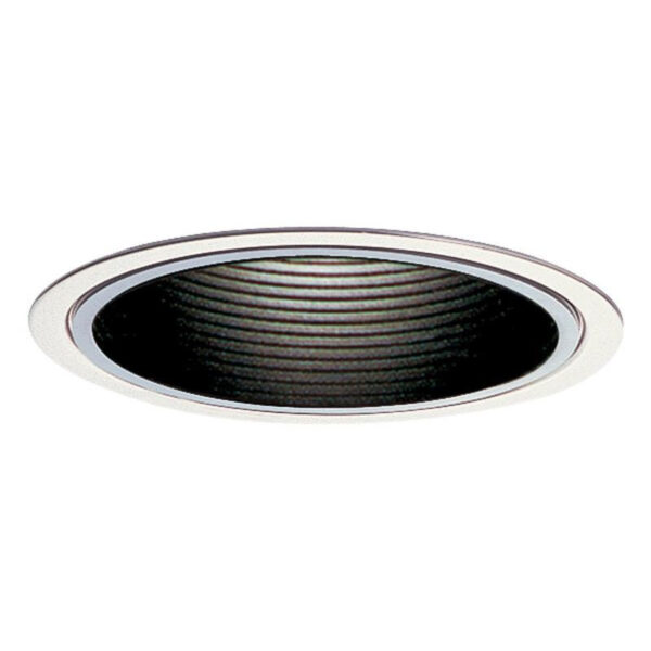 Lightolier 1176 6-3/4-Inch Down Light Trim Round Black Baffle White Flange LyteCaster