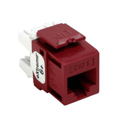 Leviton 61110-RR6 8P8C UTP Category 6 Jack Dark Red Extreme&reg; QuickPort&reg;