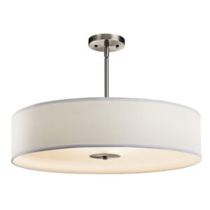 Kichler 42122NI 3-Light Inverted Pendant Fixture 150-Watt 120-Volt 24-Inch Brushed Nickel Signature