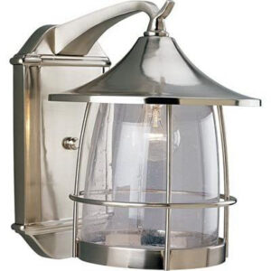Progress Lighting P5764-09 1-Light Wall Lantern 100-Watt 120-Volt Brushed Nickel Prairie