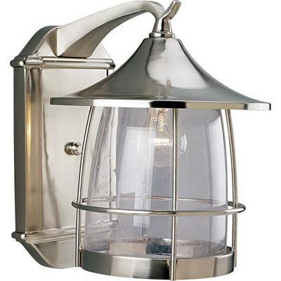 Progress Lighting P5764-09 1-Light Wall Lantern 100-Watt 120-Volt Brushed Nickel Prairie