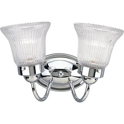 Progress Lighting P3288-15 2-Light Bath And Vanity Fixture 100-Watt 120-Volt Polished Chrome Plated
