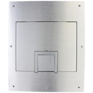 P122159.jpg FSR FL-500P-SLD-ALU-C Steel U-Access Floor Box Solid Cover With Cable Exit 10.5-Inch x 0.125-Inch x 12.5-Inch FL-500 Series
