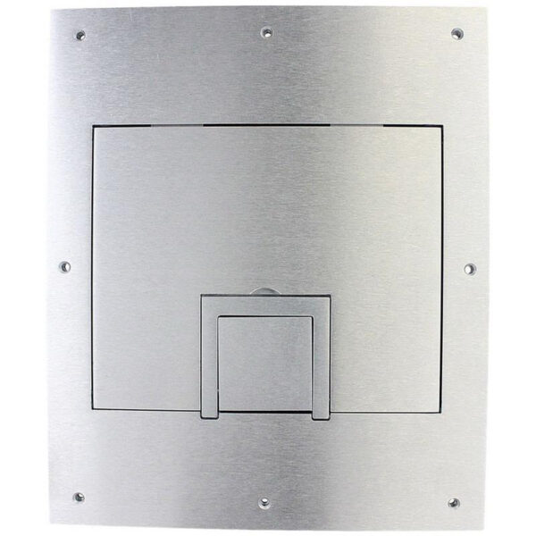 FSR FL-500P-SLD-ALU-C Steel U-Access Floor Box Solid Cover With Cable Exit 10.5-Inch x 0.125-Inch x 12.5-Inch FL-500 Series