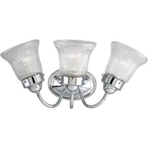 Progress Lighting P3289-15 3-Light Bath And Vanity Fixture 100-Watt 120-Volt Polished Chrome Plated