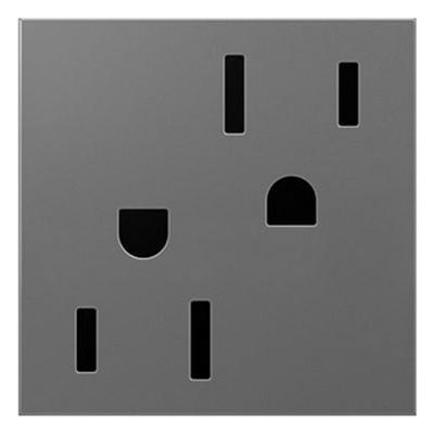 Adorne ARTR152-M4 2-Module Tamper-Resistant Outlet 15-Amp NEMA 5-15R Magnesium