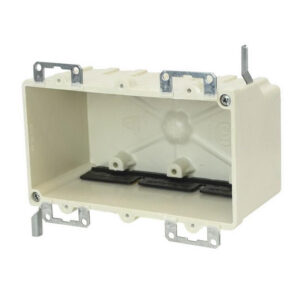 P123856.jpg Allied Moulded Products 9313-EW Fiberglass Reinforced Thermoset Polyester 3-Gang Residential/Receptacle Electrical Switch Box 5-15/16-Inch x 3-1/4-Inch x 2-7/8-Inch 42.5-Cubic-Inch FiberglassBox