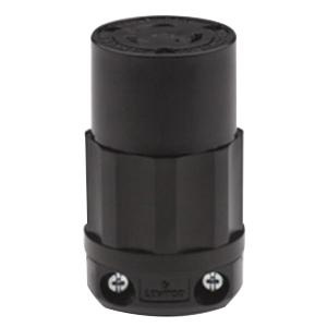Leviton 2313-B 3-Wire 2-Pole Industrial Grade Locking Connector 125-Volt 1-Phase 20-Amp NEMA L5-20R Black