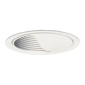 Lightolier 1035WH 5-Inch Wall Wash Step Baffle Reflector Trim Round Matte White LyteCaster