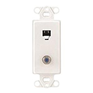 Leviton 40659-W Screw Termination Telephone/Video Insert White Decora&reg;