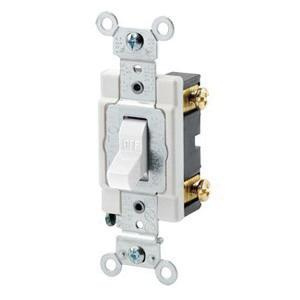 Leviton CSB1-20W 120/277-Volt 20-Amp 1-Pole Commercial/Specification Grade Toggle AC Quiet Switch White