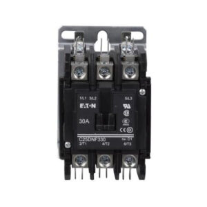 Eaton C25DNF330A 3-Pole Open Type Non-Reversing Definite Purpose Control Contactor 30-Amp 110 - 120-Volt AC