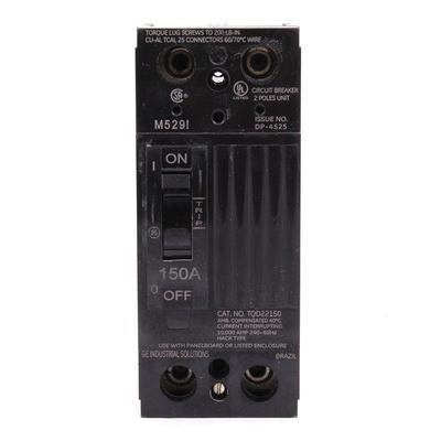 GE Industrial TQD22150WL Feed-Thru Mount Molded Case Circuit Breaker 2-Pole 150-Amp 240-Volt AC