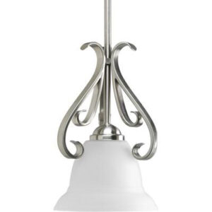 Progress Lighting P5153-09 1-Light Mini Pendant Fixture 100-Watt 120-Volt 7-1/2-Inch Brushed Nickel Torino