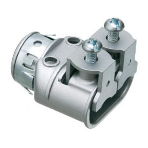 P1255.jpg Arlington SG3838AST Die Cast Zinc Insulated Throat Straight Duplex Connector 3/8-Inch Saddlegrip® Snap-Tite®