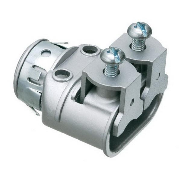 Arlington SG3838AST Die Cast Zinc Insulated Throat Straight Duplex Connector 3/8-Inch Saddlegrip&reg; Snap-Tite&reg;