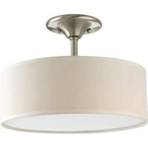 Progress Lighting P3939-09 2-Light Ceiling/Semi-Flush Mount Ceiling Fixture 26-Watt 120-Volt Brushed Nickel Inspire