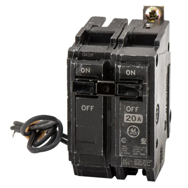 GE Industrial THQB1120ST1 Bolt-On Mount Type THQB Miniature Circuit Breaker With Shunt Trip 1-Pole 20-Amp 120-Volt AC