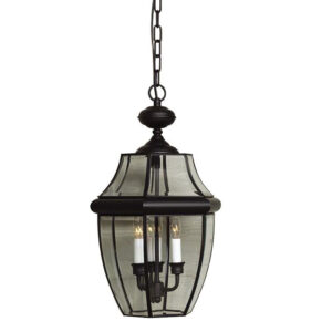 Quoizel Lighting NY1179K 3-Light Hanging Lantern 60-Watt 120-Volt Mystic Black Newbury