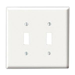 Mulberry 90072 Thermoplastic Standard Size Unbreakable 2-Gang Toggle Switch Wallplate (2) Toggle Switch White Endura